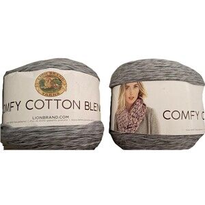 RARE Lion Brand Comfy Cotton Blend Silver Lining
